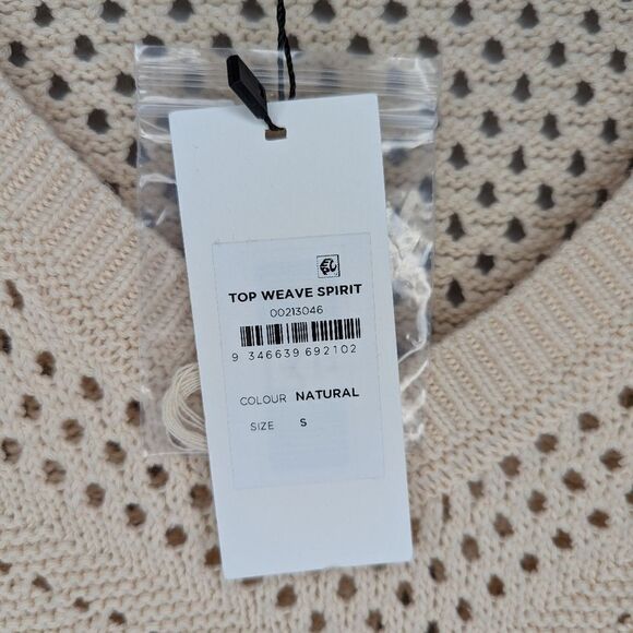 NWT Starling Reine Top Weave Beige mesh sweater vest plus Size woman's small 16 - Picture 4 of 7